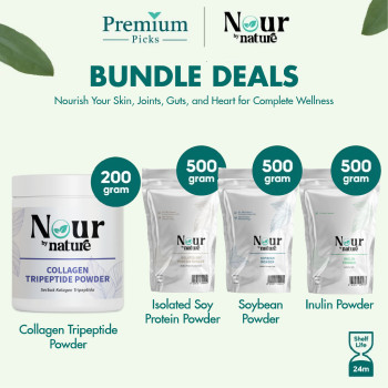Premium Picks - Bundle Collagen Powder +  Soy Protein Powder + Inulin Powder + Soybean Powder = Gym Pack